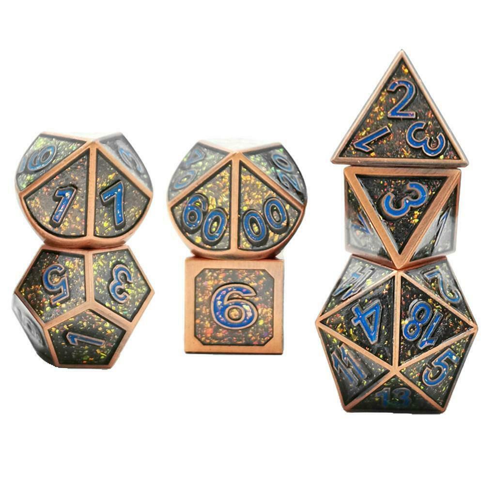 7Pcs Solid Metal Multi-sided Dice Set for Role Play Party Board Game Toys #5