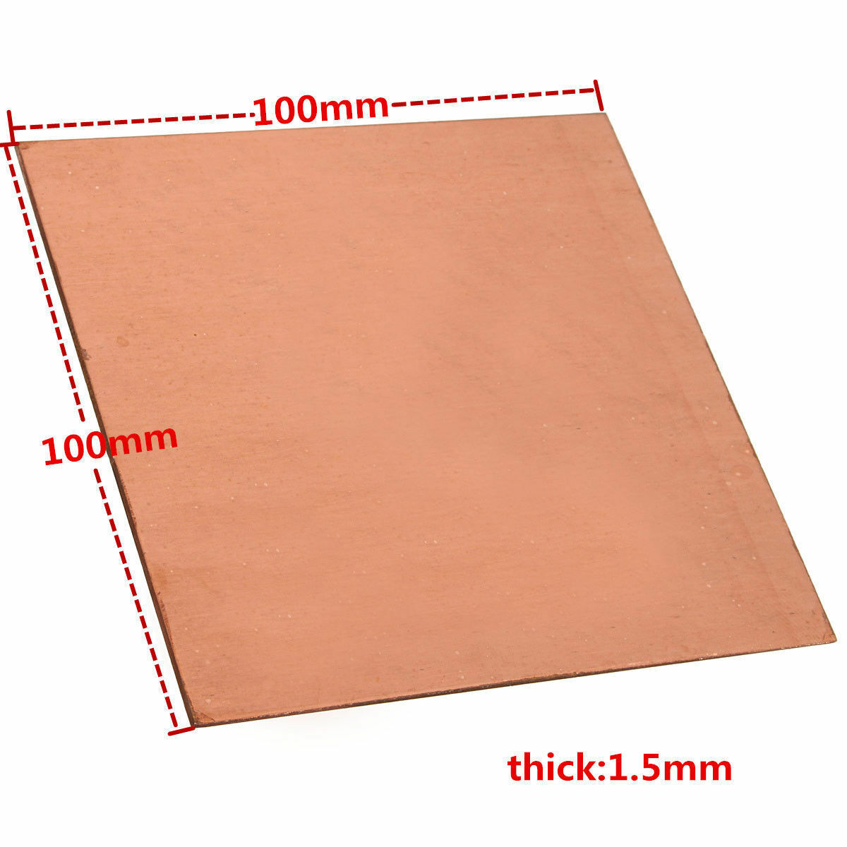 1.5mm*100mm*100mm    99.9% Pure Copper Cu Metal Sheet Plate 1pcs