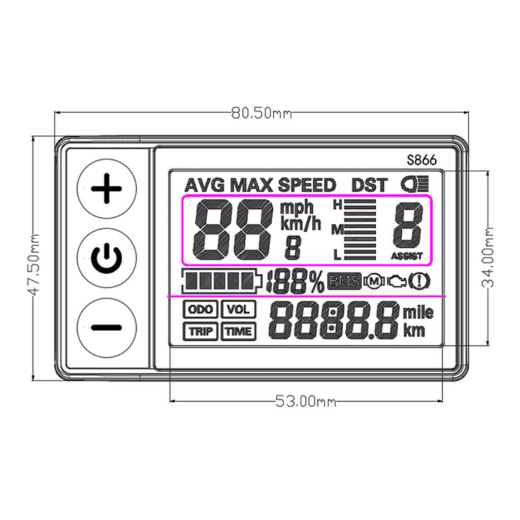 Electric Bicycle LCD Display Controller Kit 350W 24-48V LCD   Conversion