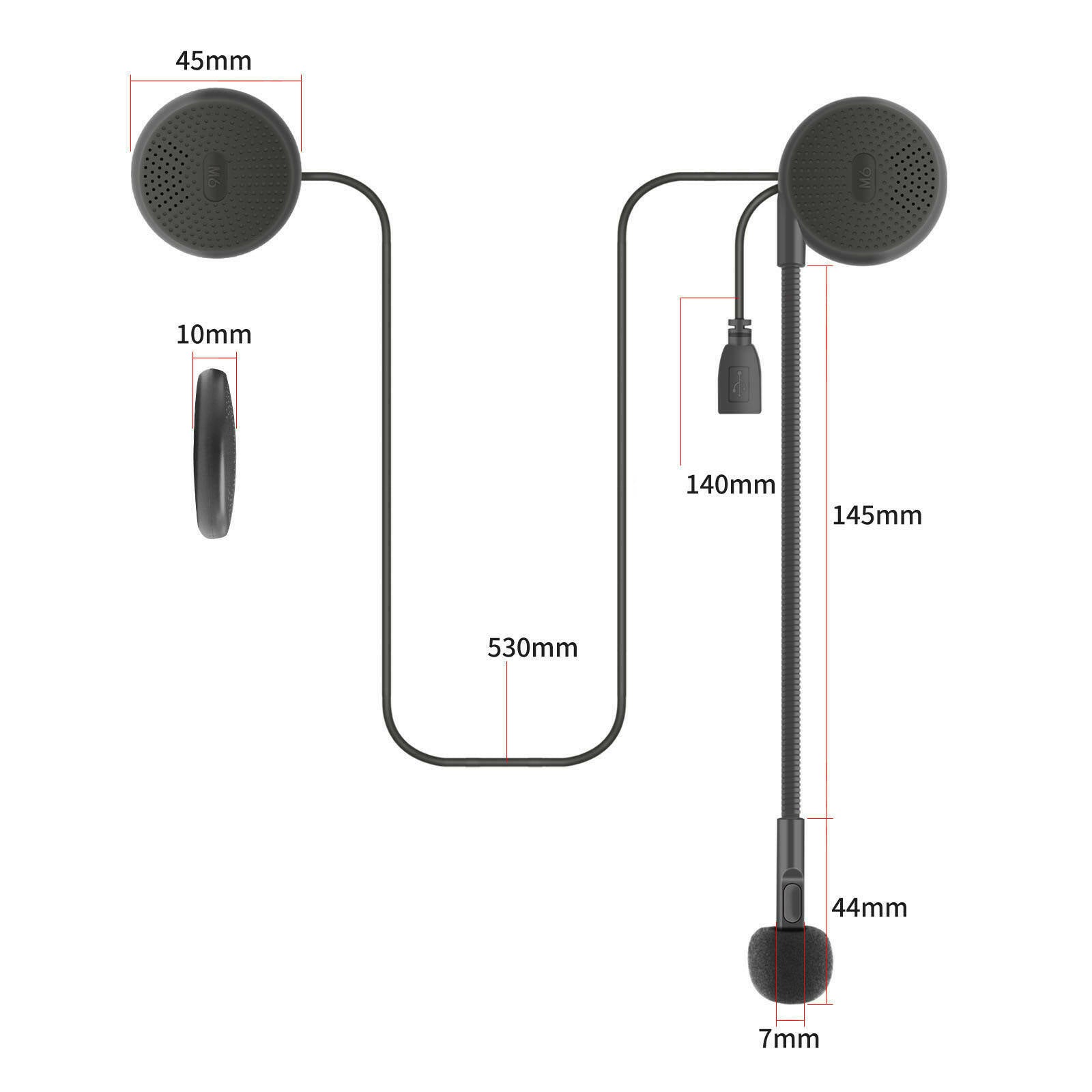 Moto Bluetooth Wireless Helmets Headset Speaker for Driving Sports Climbing