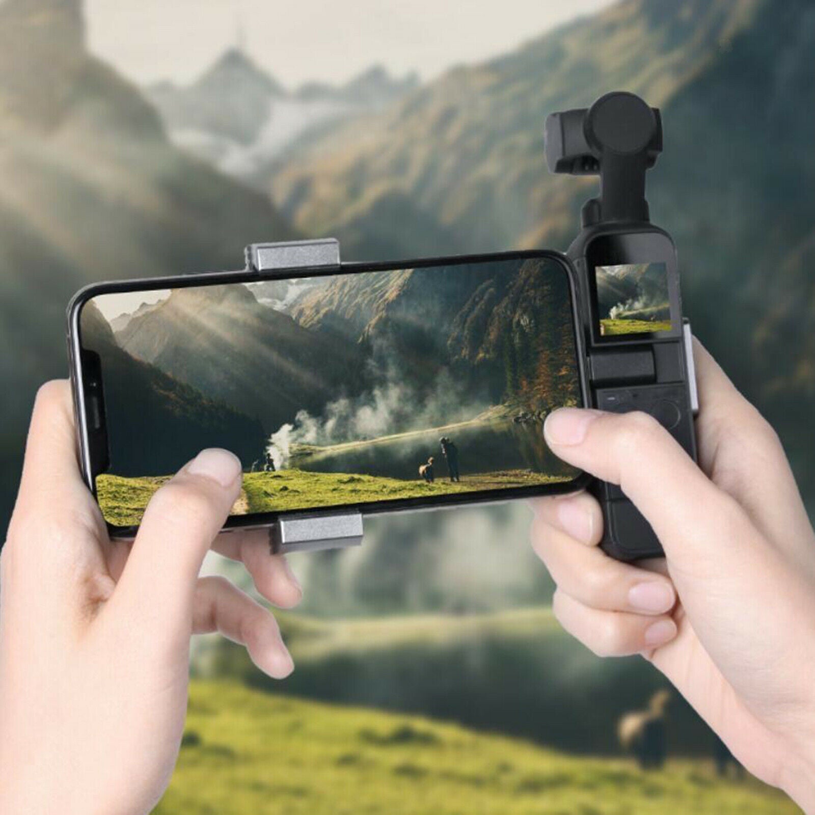 Aluminum Alloy Metal Handheld Phone Holder Bracket for DJI Pocket 2 Accs