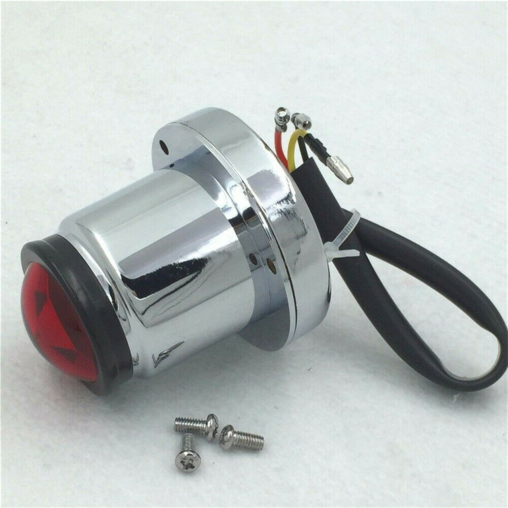 Black Lid Chrome Custom Tail Brake Light For Bobber Chopper Cruiser Street Bike