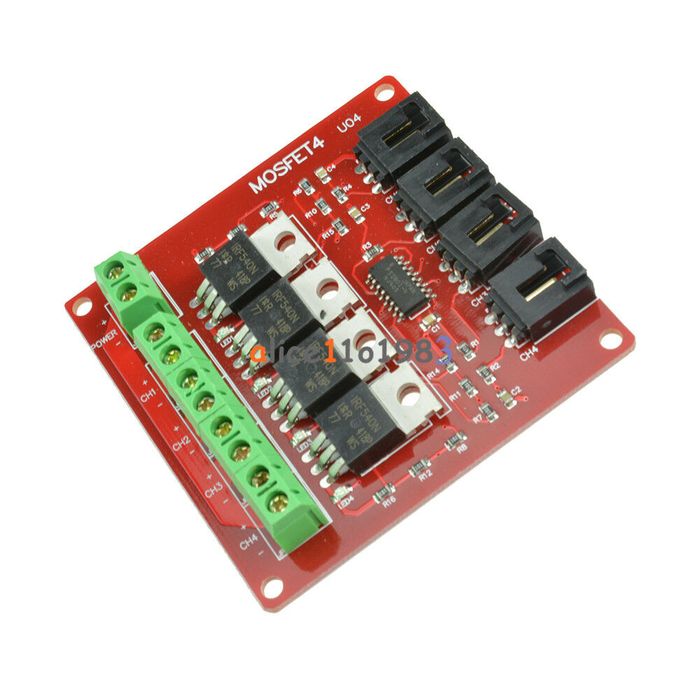 Four Channel 4 Route MOSFET Button IRF540 V2.0+ MOSFET Switch Module Arduino