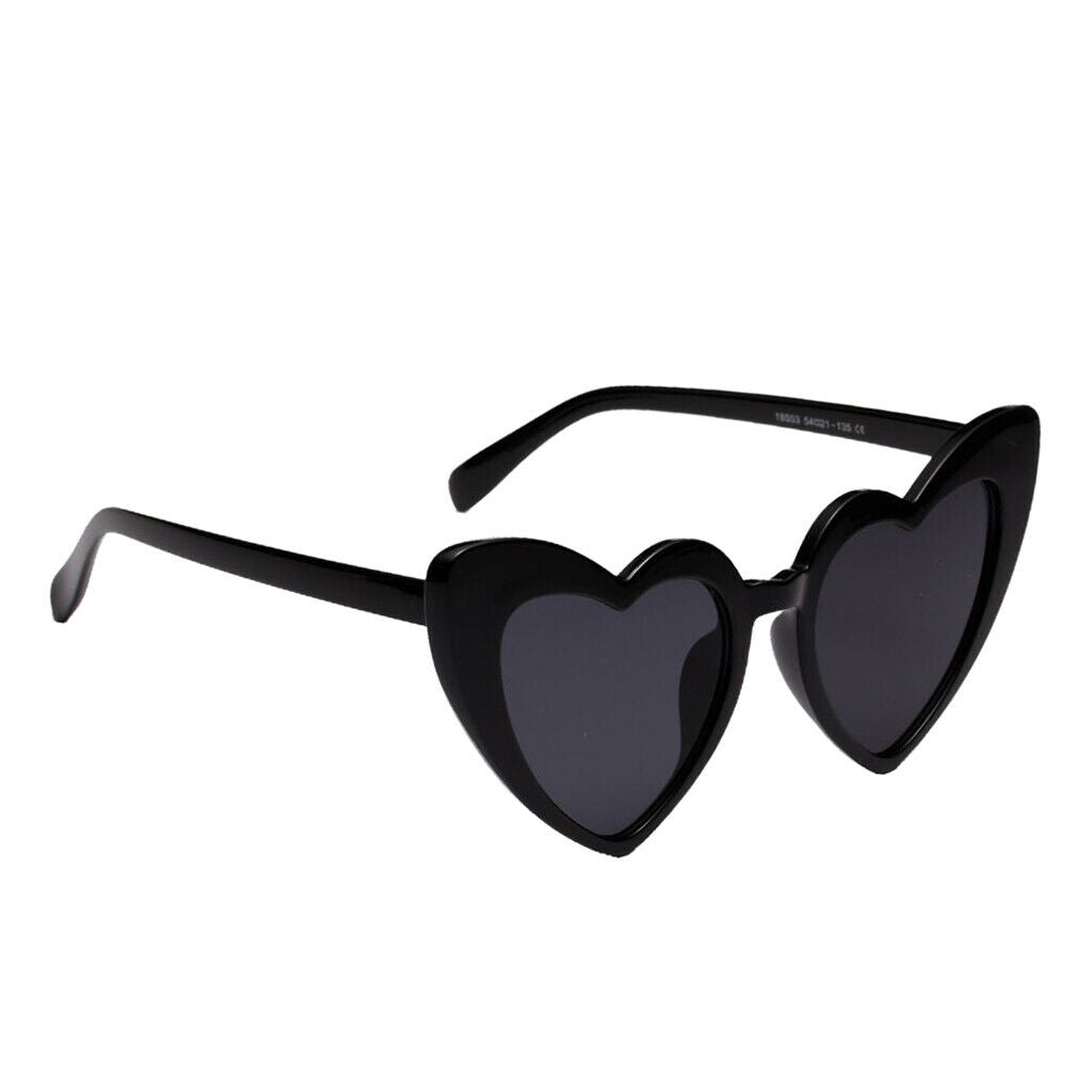 Heart Shaped Sunglasses Summer Sun Glasses Party Costume Eyewear Black
