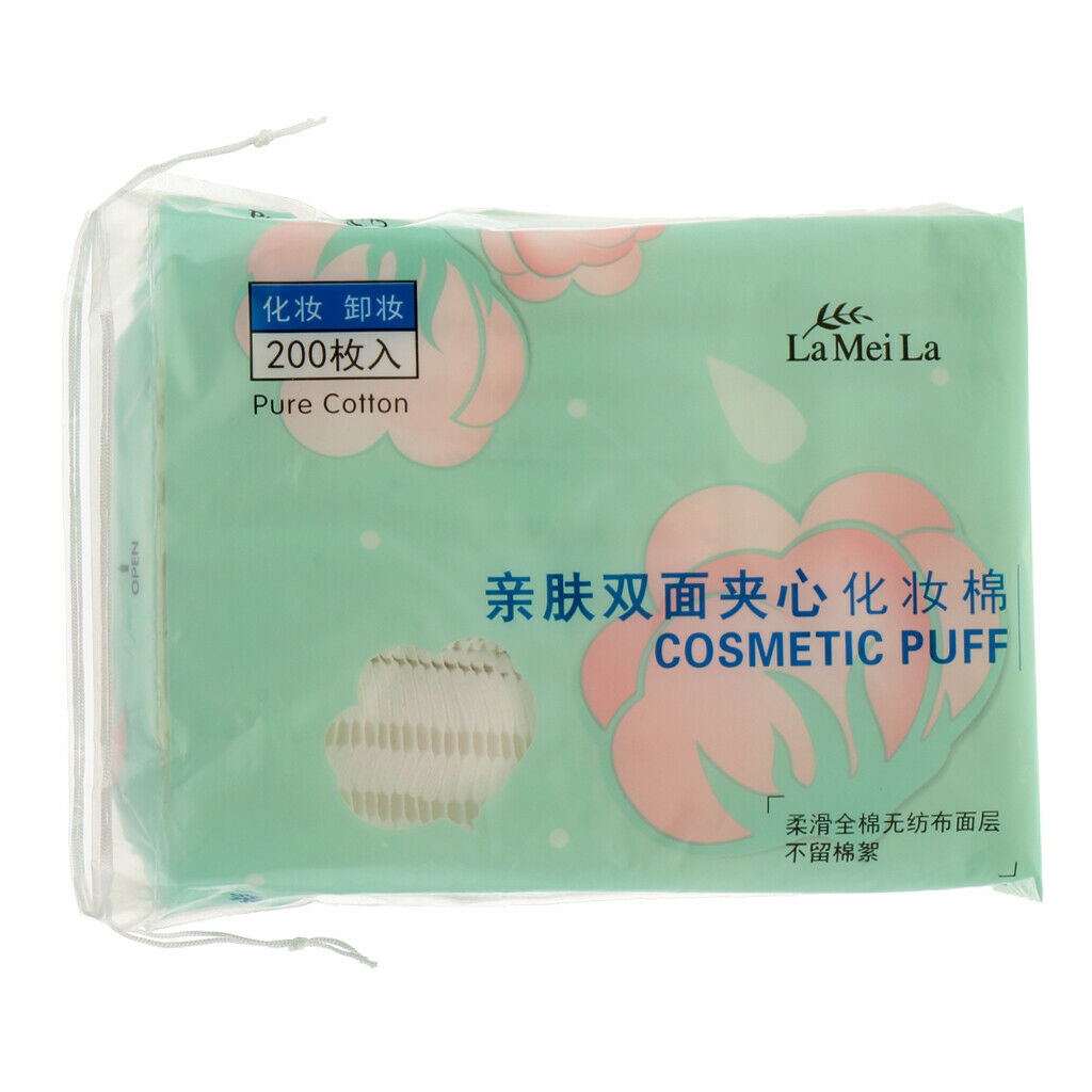200PCS Soft Makeup Remover Pure Cotton Pads Cosmetic Puff Face Nail Cleaning