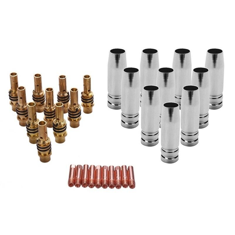 30Pcs 15AK Torch Machine Consumables MIG Torch Gas Nozzle Tips Holder for MIG I6