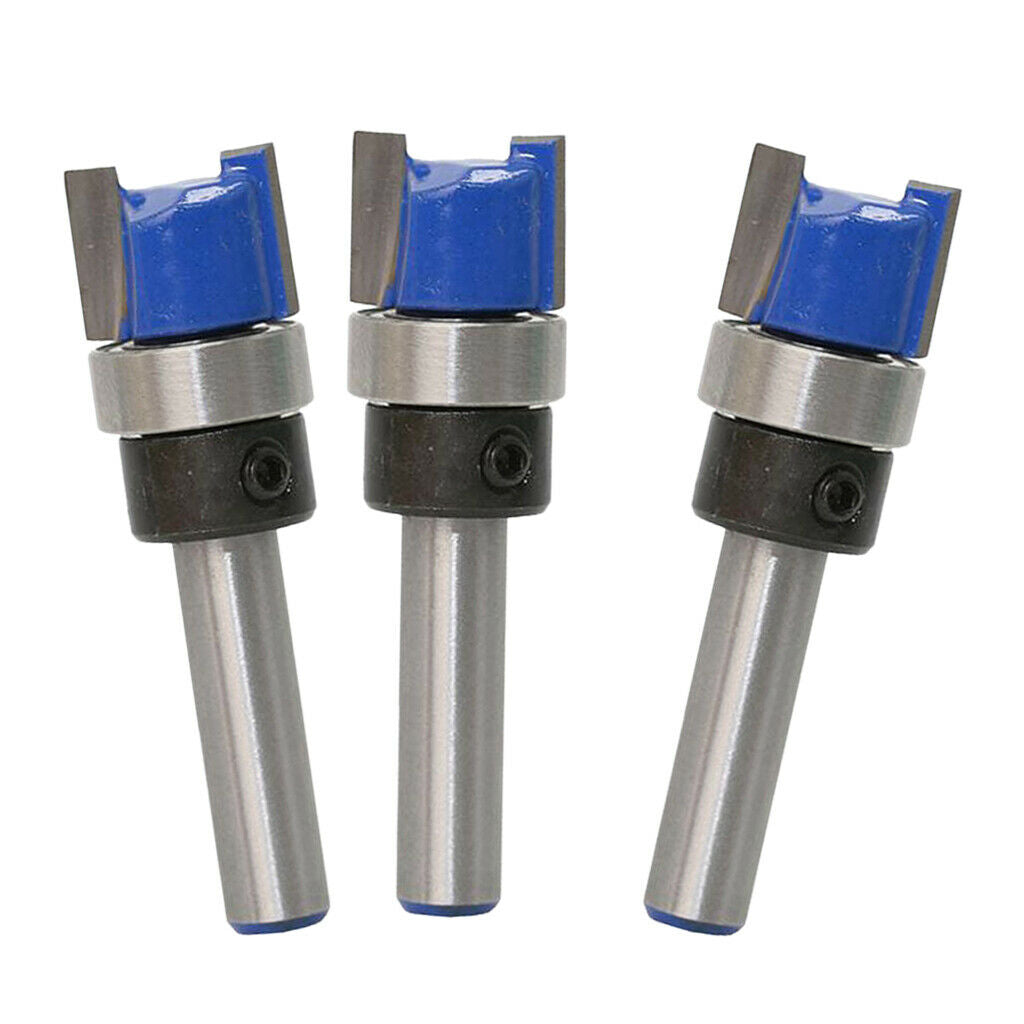 3x Upper Rod Flush Bearing Trim Router Wood Cutter 12.7x11.9mm