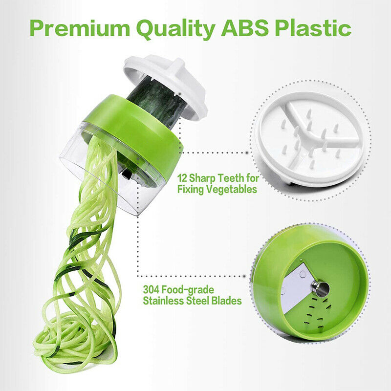 Handheld Spiralizer Vegetable Slicer 4 in 1 Adjustable Spiral Grater CutterJ Tt