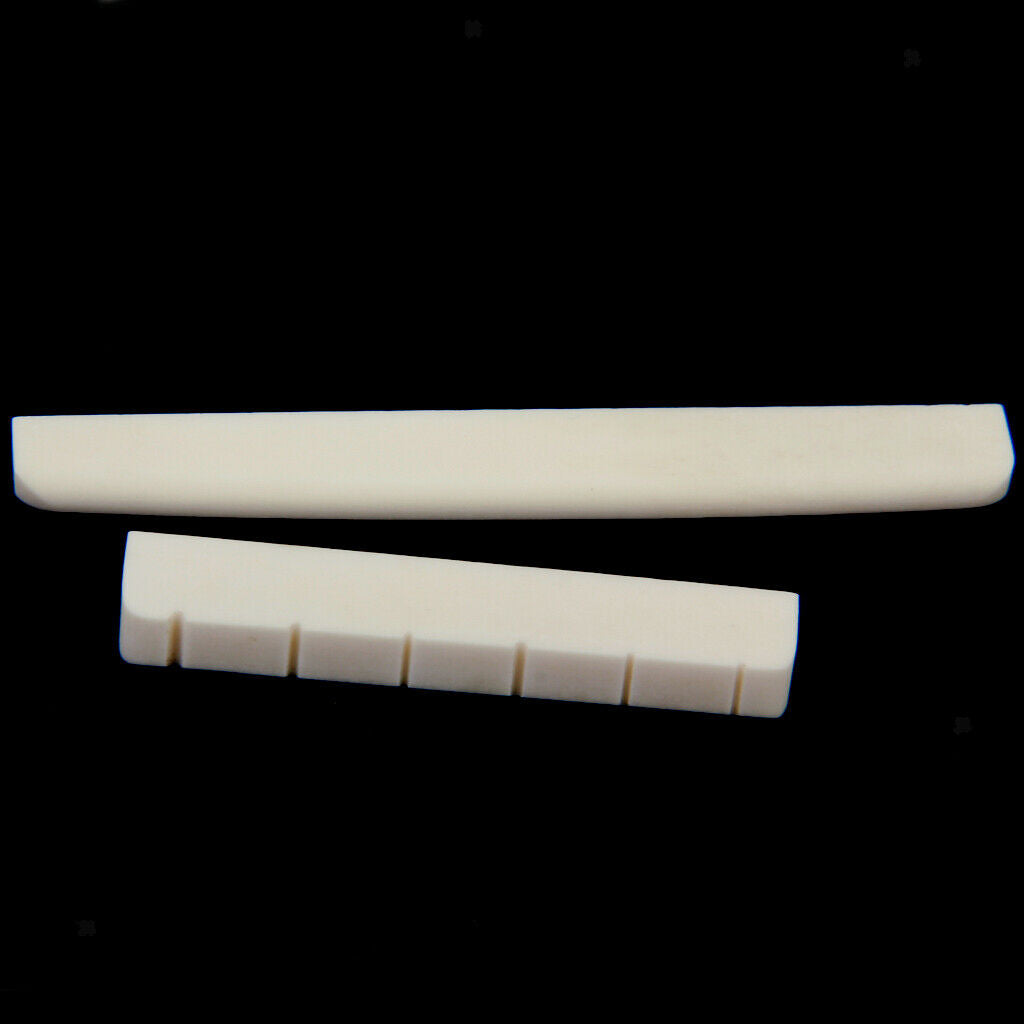 1 Set Classical Guitar Buffalo Bone Saddle Nut Slotted Set DIY Repair Parts
