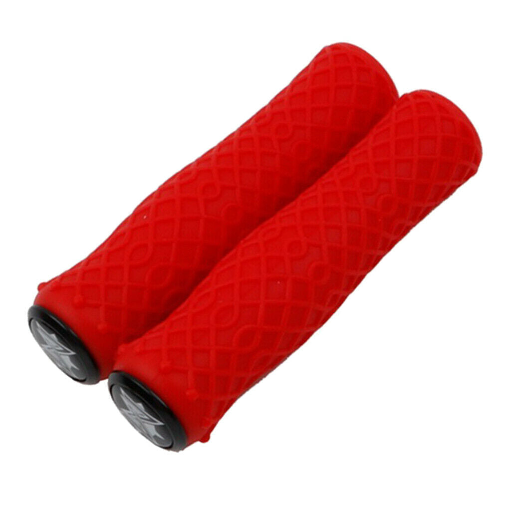 Silicone Anti-slip Bicycle Handlebar Grips Scooter Handle Bar Overgrip Red