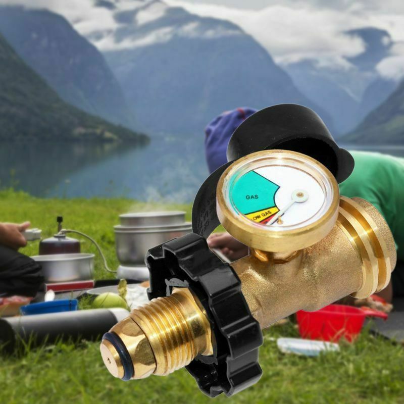 Propane Tank Adapter Coupler Cooking Grill BBQ Heater Gas Pressure Gauge