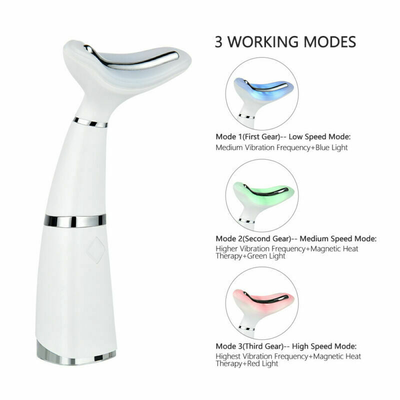 LED Photon Therapy Neck Face Lifting Massager Remove Double Chin Skin Tighten US
