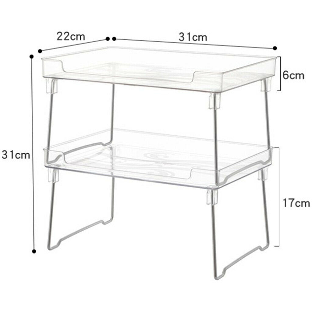 Stackable Cabinet Organizer Storage Rack Tabletop Shelf Organization Stand