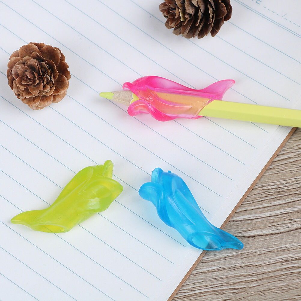 3X dolphin children pencil holder pen writing aid grip posture correction .l8