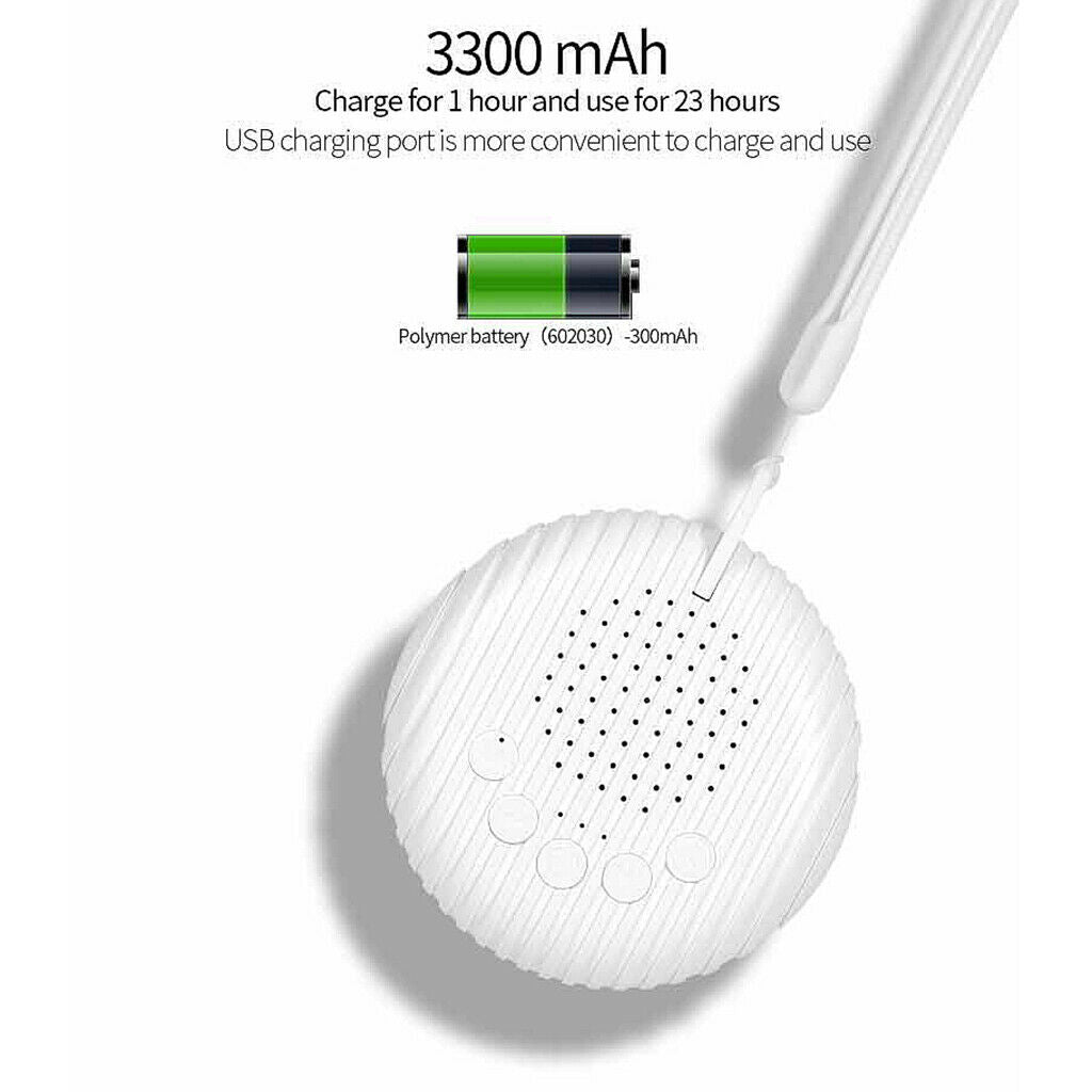 USB Rechargeable White Noise Machine Sound Sleep Aid Therapy Easy Sleeps White
