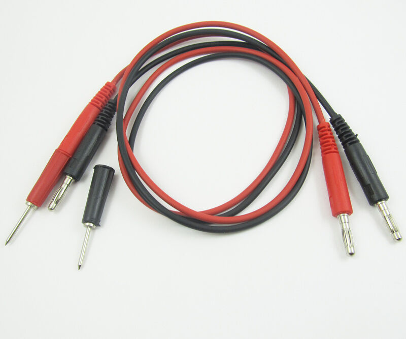 2 sets 0.8M dual-use Dual Banana Plug Test Cable w/Banana Jack to 2mm Pin Tip
