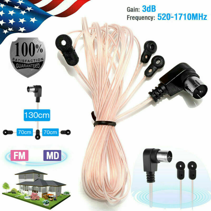 2M 75 Ohm Indoor FM Dipole Antenna Aerial For Home Stereo Sound Radio Receiver !