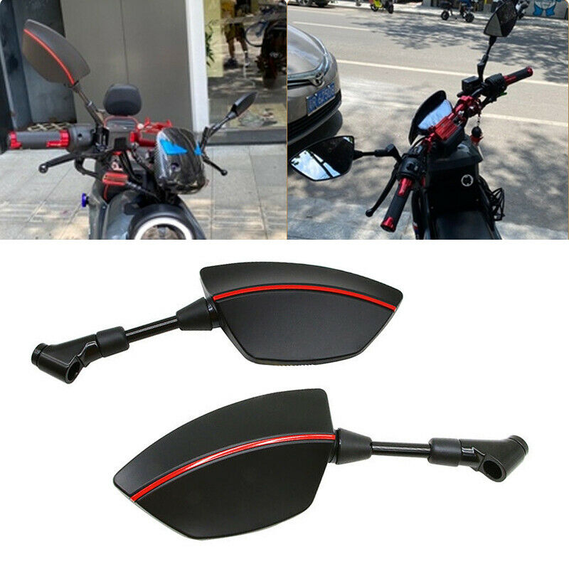Universal Motorcycle Scooter Rotatable Big Vision Rearview Mirrors w/ Mountings