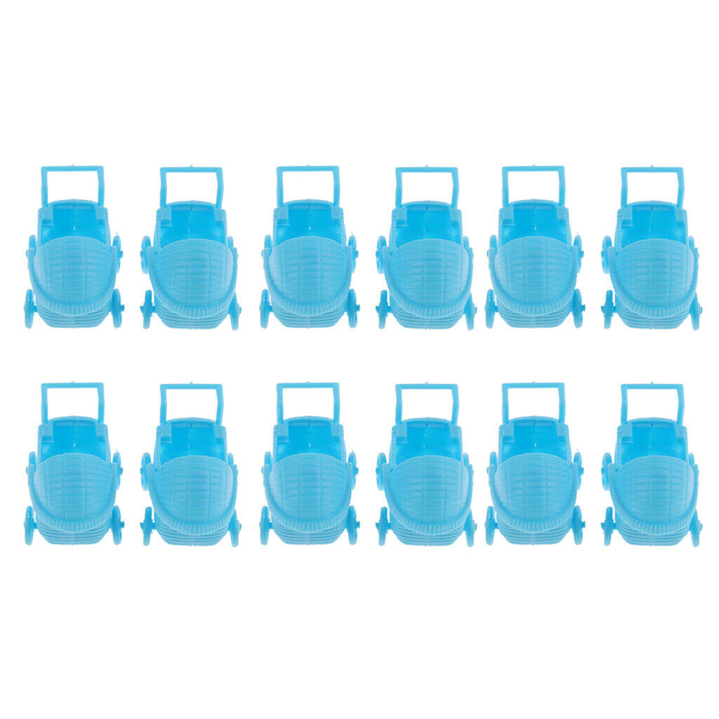 24 Pieces Plastic Baby Carriage Baby Shower Decoration Party Favor Pink+Blue