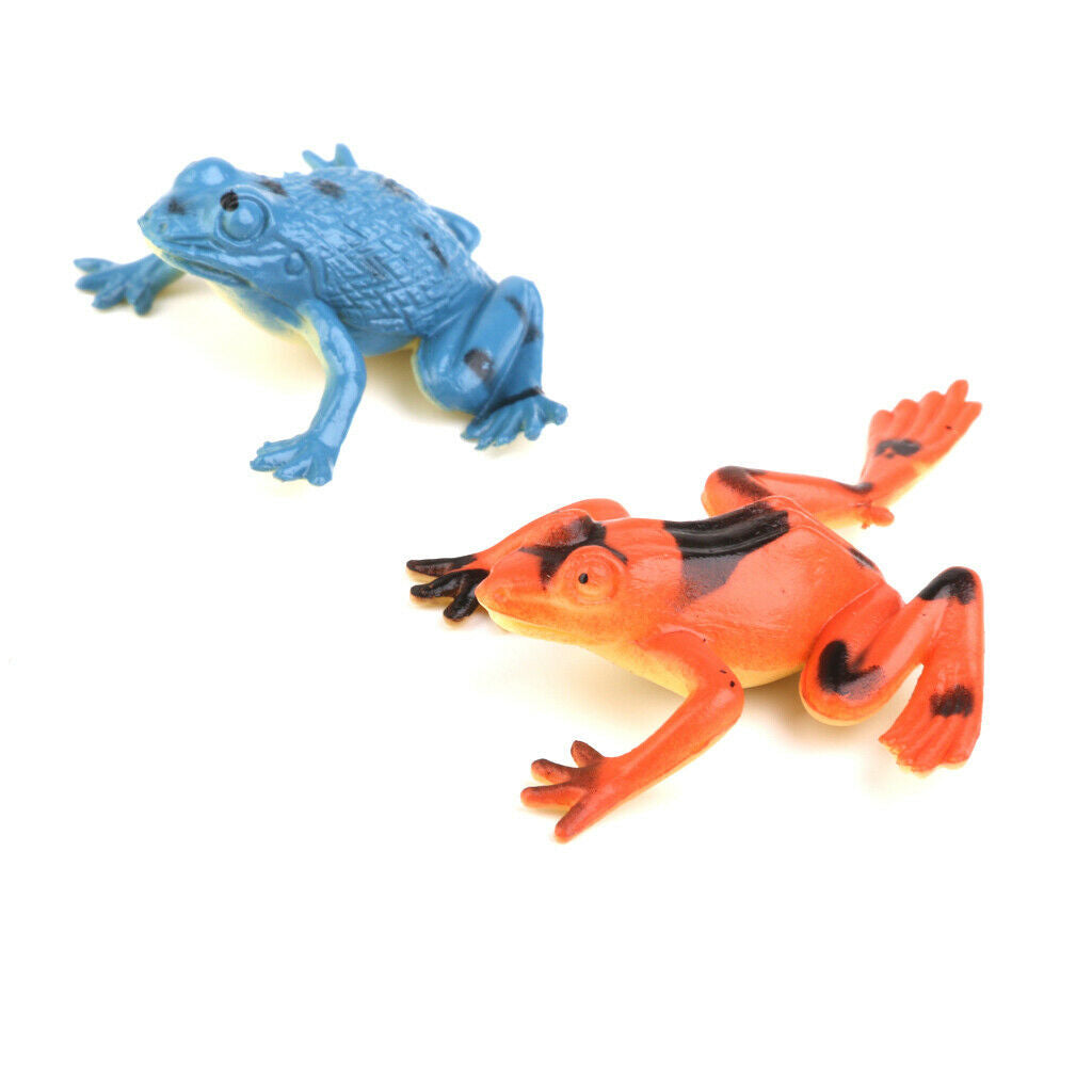 12Pcs Plastic Mini Frog Figures Set Kids Toys Colorful