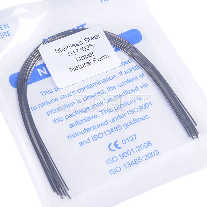 200X Dental Ortho Stainless Steel Arch Wire Rectangular 17X25 Upper Nature Form