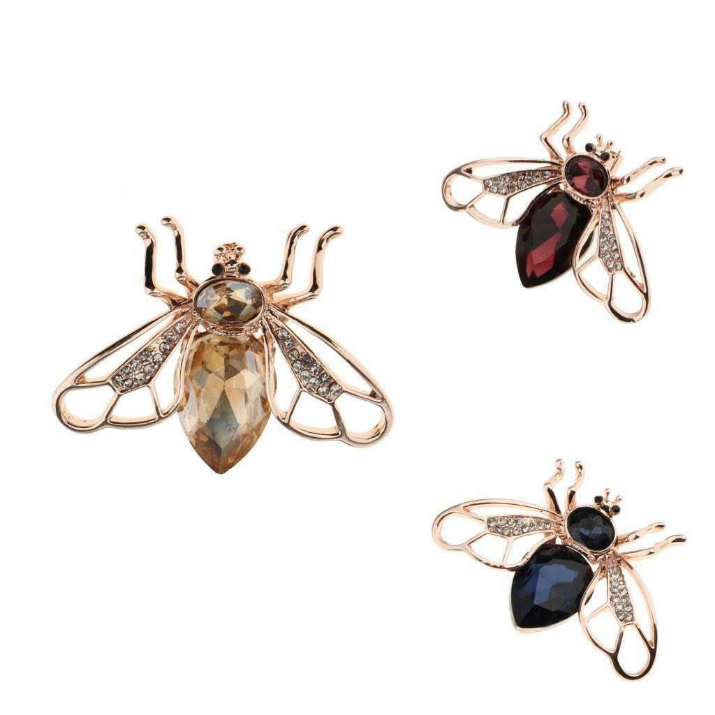 2 Pieces Crystal Rhinestone Bee Brooches Hijab Pins for women Jewelry Gift