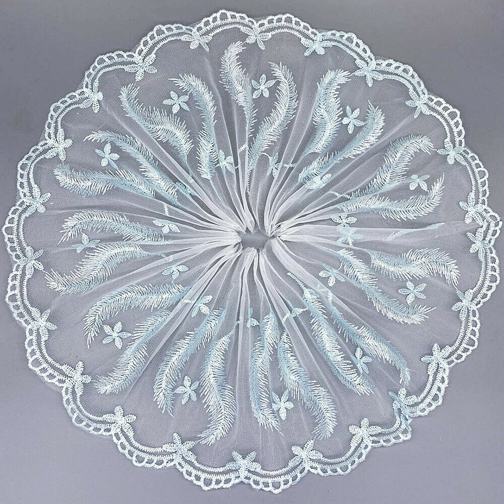 2 Yards Embroidered Lace Trim Feather Fringe Clothing Wedding Dress Sewing DIY
