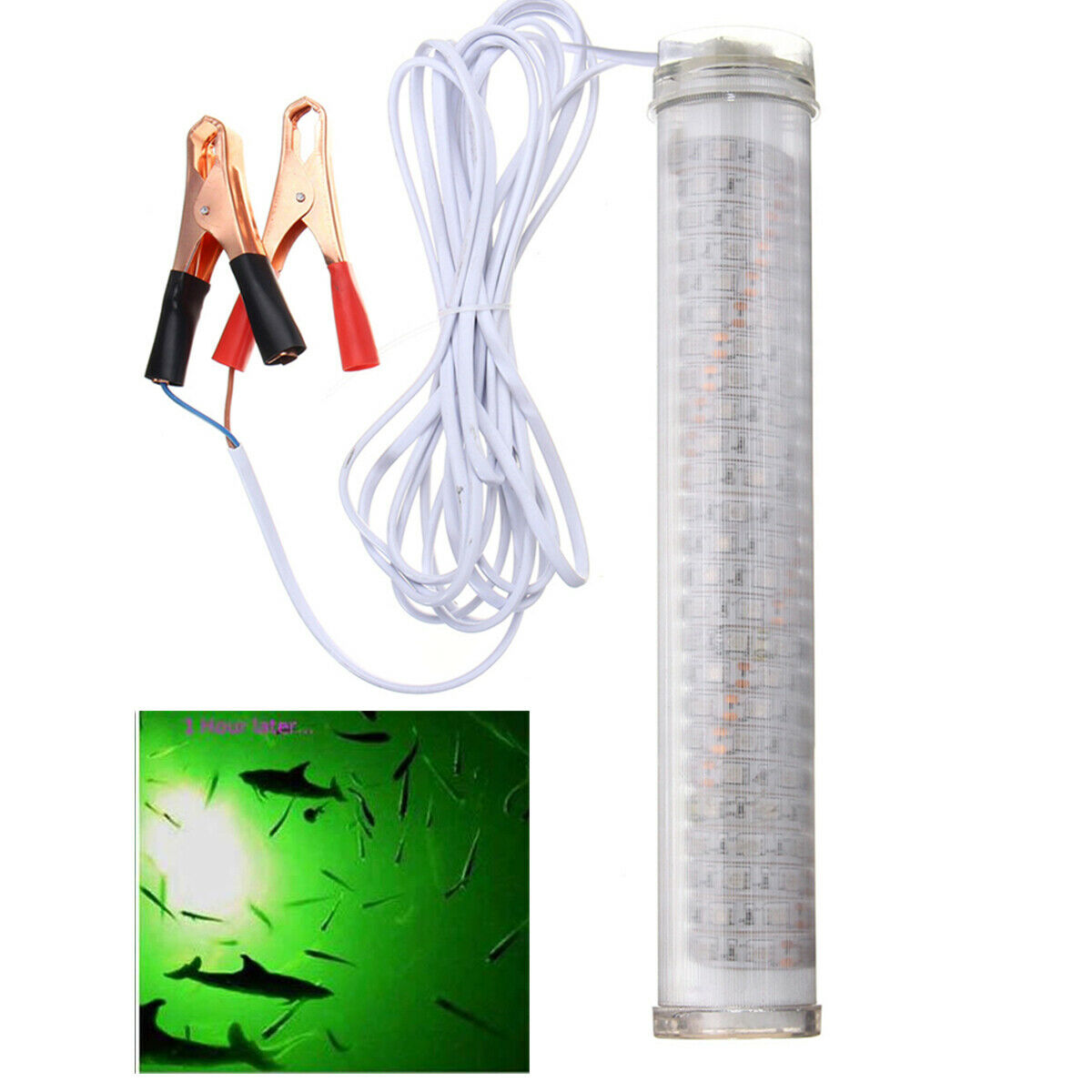 30W LED Green Underwater Submersible Night Fishing Light Boat Squid Fish Lamp