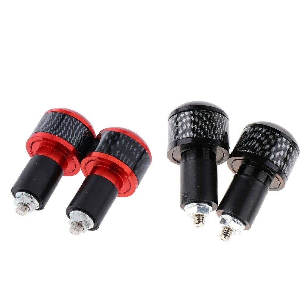 2 Pairs Motorcycle Handlebar End   Plugs for 22mm Hand Bar Black+Orange