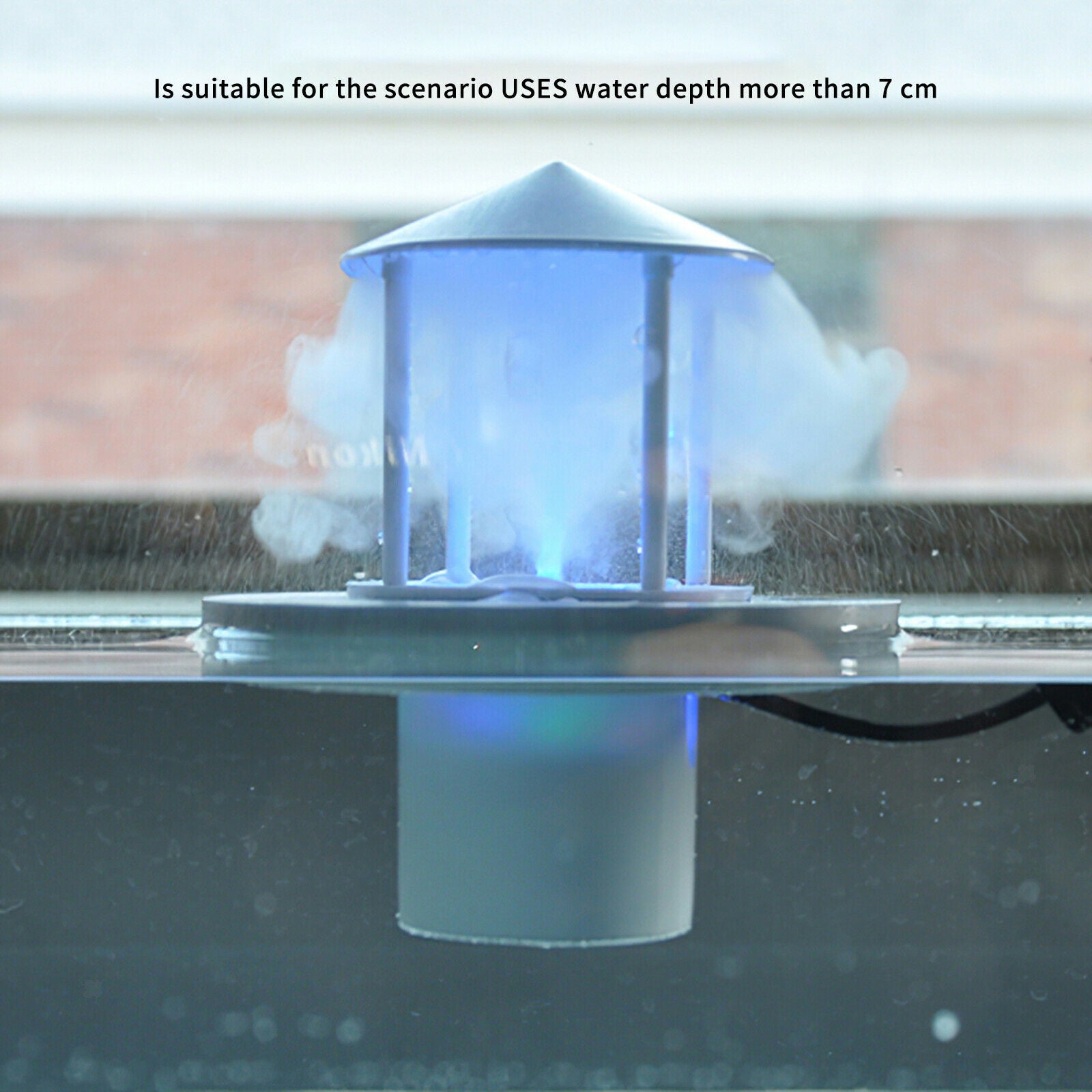 Mist Fog Maker Float Guard Splash Protector with LED Light Fishtank Aquarium