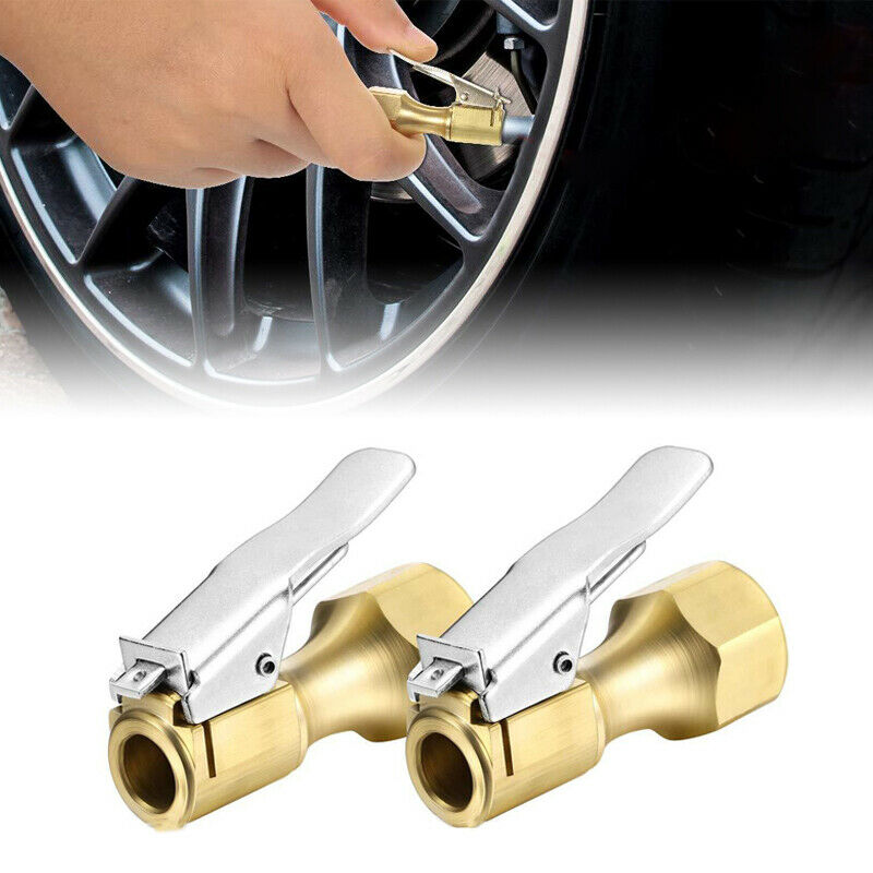 5PC/set Cylinder Brass Clip-on Straight Tire Tyre Inflater Air Clamp 1/4'' NPT