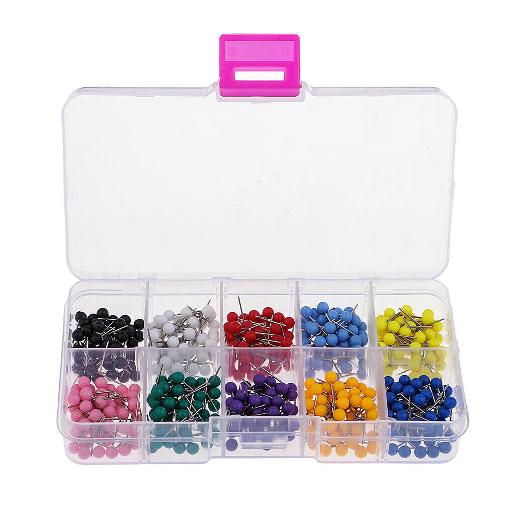 500x Beads Head Drawing Push Pins Notice Board Pins Thumbtack for Marking