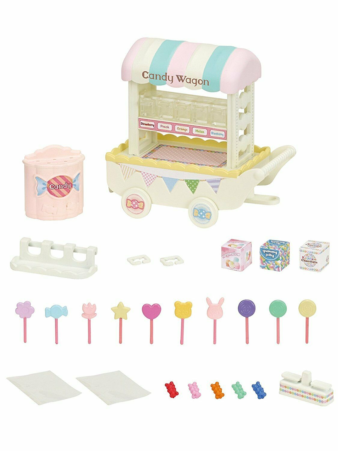 New! 5266 Sylvanian Families Candy Wagon Set inc Over 30 Pieces Girls Age 3yrs+