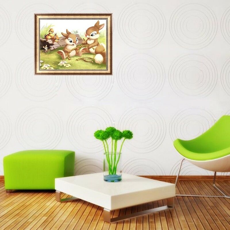 Rabbits DIY 5D Diamond Painting Embroidery Animal Cross Stitch Home Decor