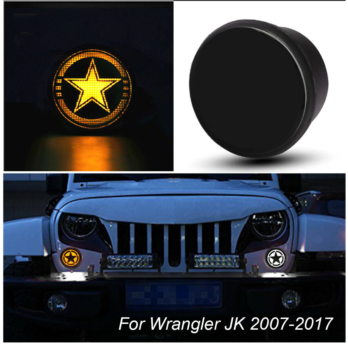 1 Set Car LED Daytime Running Lights/ Turn Signal Lights For Wrangler JK 2007-17