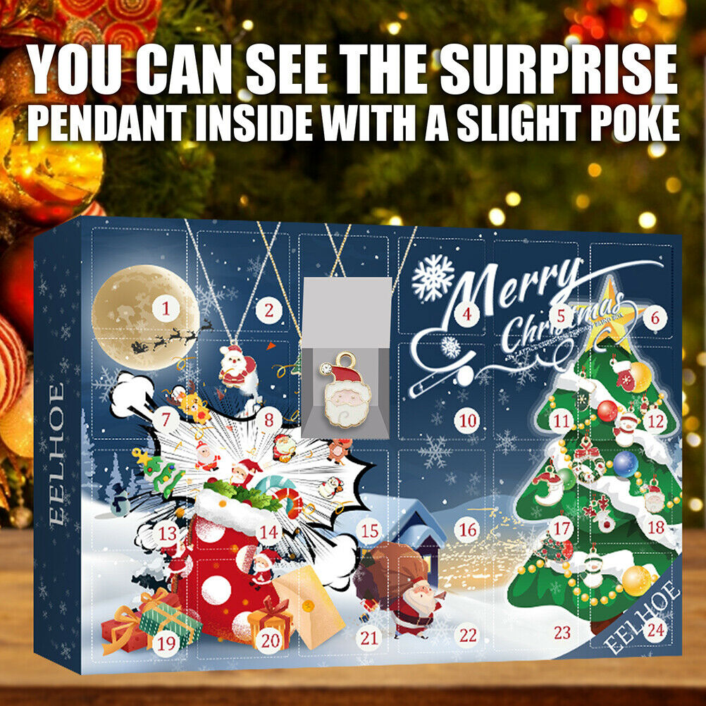 Christmas Pendant Blind Box Christmas Advent Calendar 24 Themed Pendant Ornament