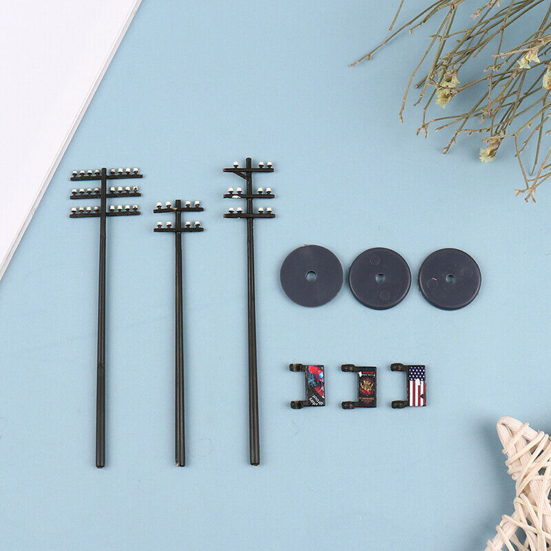 1:87 Mini Electric Line Pole for Train Railways Street DIY Accessories To.l8