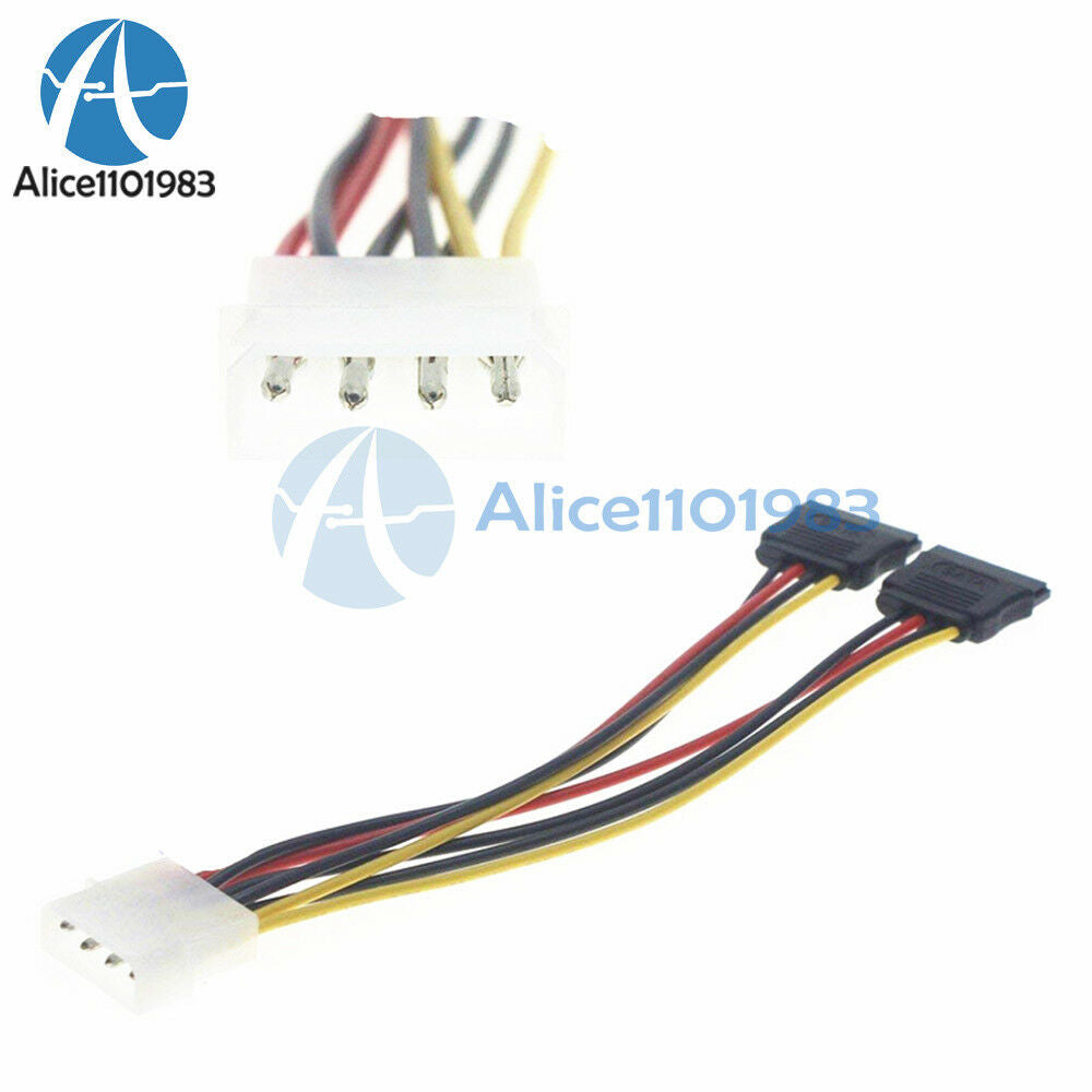 4Pin IDE to 2 Serial ATA Hard Drive SATA Power Adapter Cable D