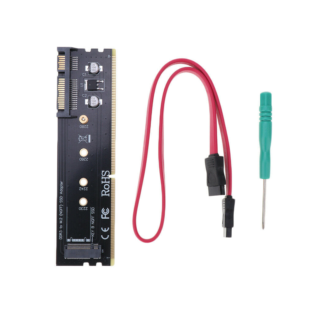 DDR3 240 Pin to KEY B M.2 NGFF SSD SSD Adapter Card Expansion Card with SATA