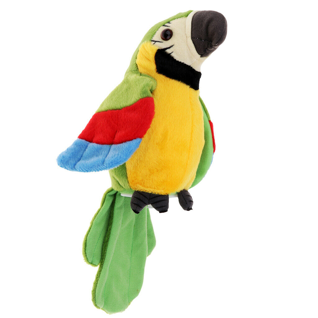 Plush Talking Repeating Parrot Gift Education Interactive Toys Green