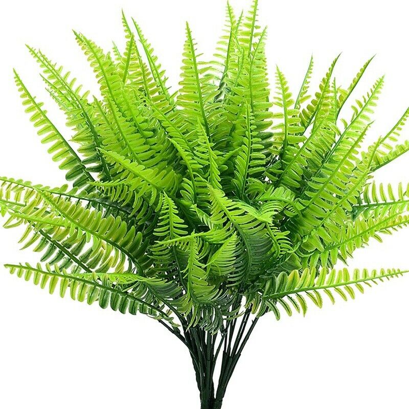 12 Pack Artificial Plant Ferns Faux Ferns for Outdoor Indoor Artificial PlanU2Q9