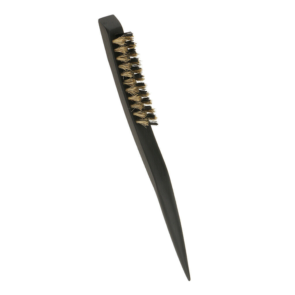 Nylon Bristle Hair Brush Natural Wood Handle Hairbrush Comb 25cm