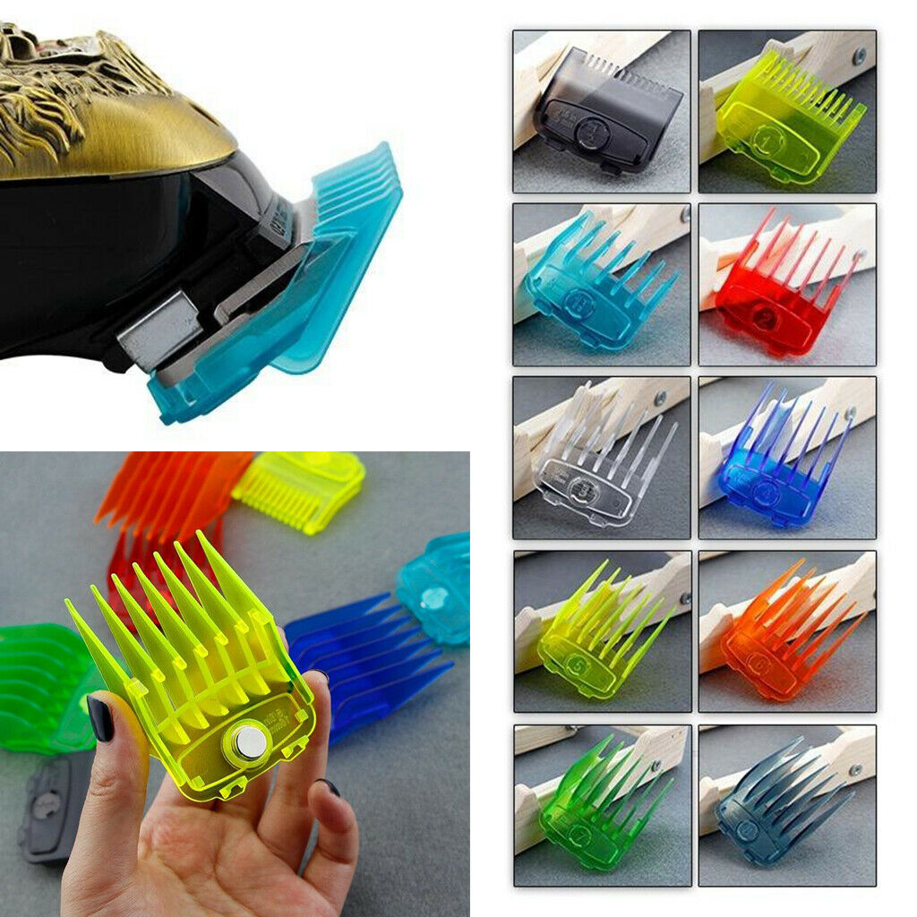 10 Sizes Colored Electric Hair Clipper Limit Comb Attachment Set for Wahl