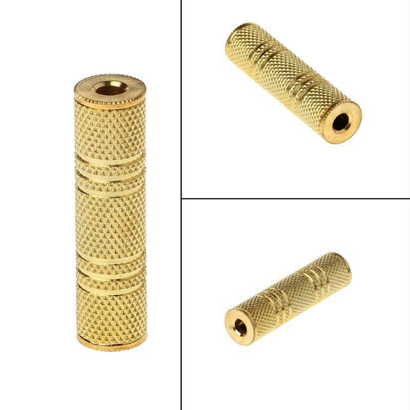 Metal Stereo 3.5mm Female To Female 1/8" Jack Aux Audio Extender Converter
