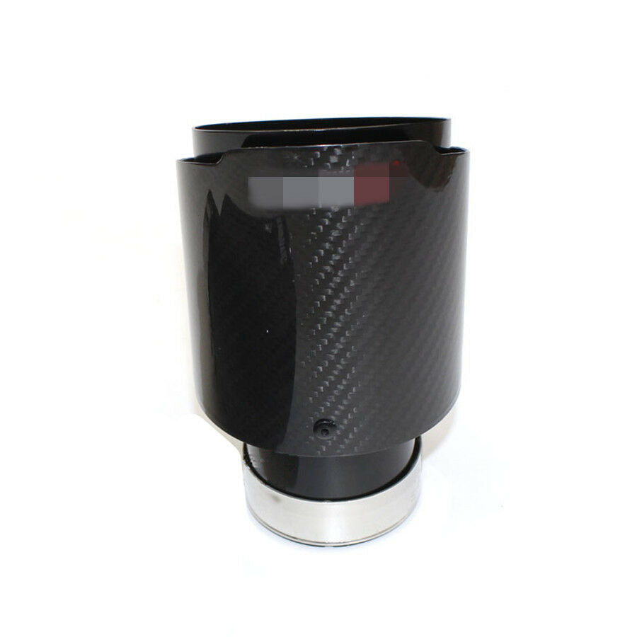 63MM IN-101MM OUT Universal Carbon Fiber Exhaust Tip Universal Muffler Tip