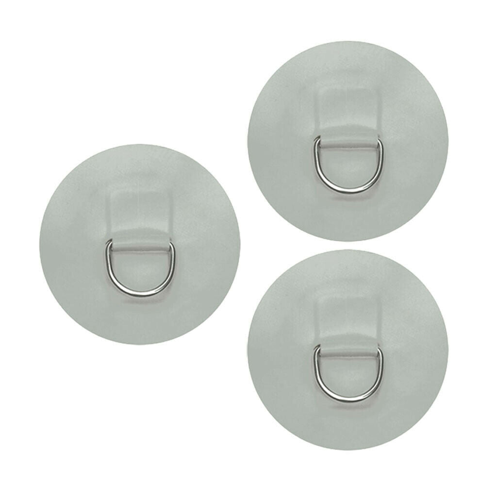 3pcs Stainless Steel D-Ring Patch for Inflatable Boat Dinghy Kayak Canoe