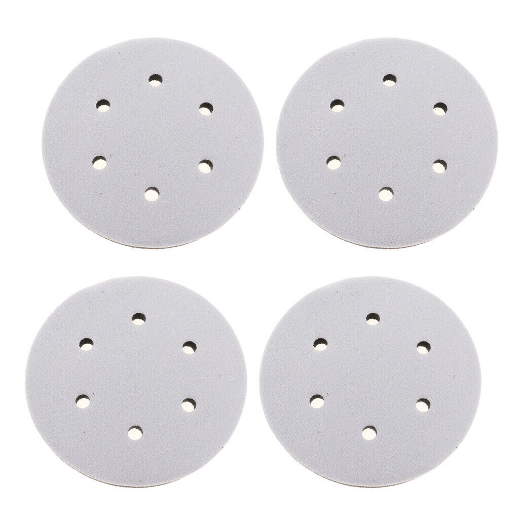 4 Pieces 6-Inch 6 Holes Soft Sponge Interface Pads Back-up Sanding Pad Tool