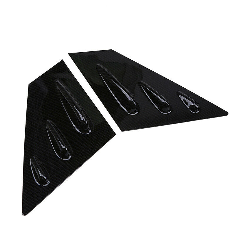 2x Carbon Fiber Rear Side Window Louvers Shutter Cover For Subaru WRX STi 15-20