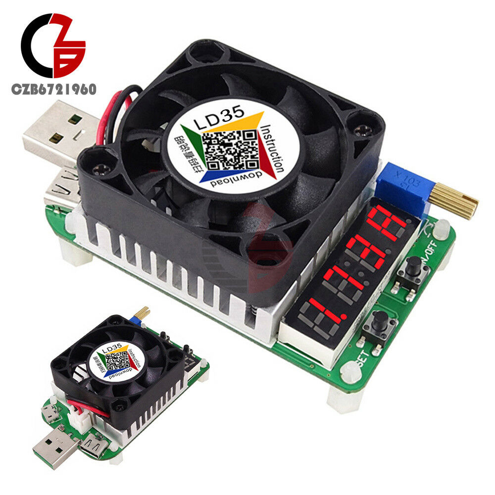 4-Bit 5A 35W LD35 Electronic Load Resistor USB Interface Discharge Battery Test