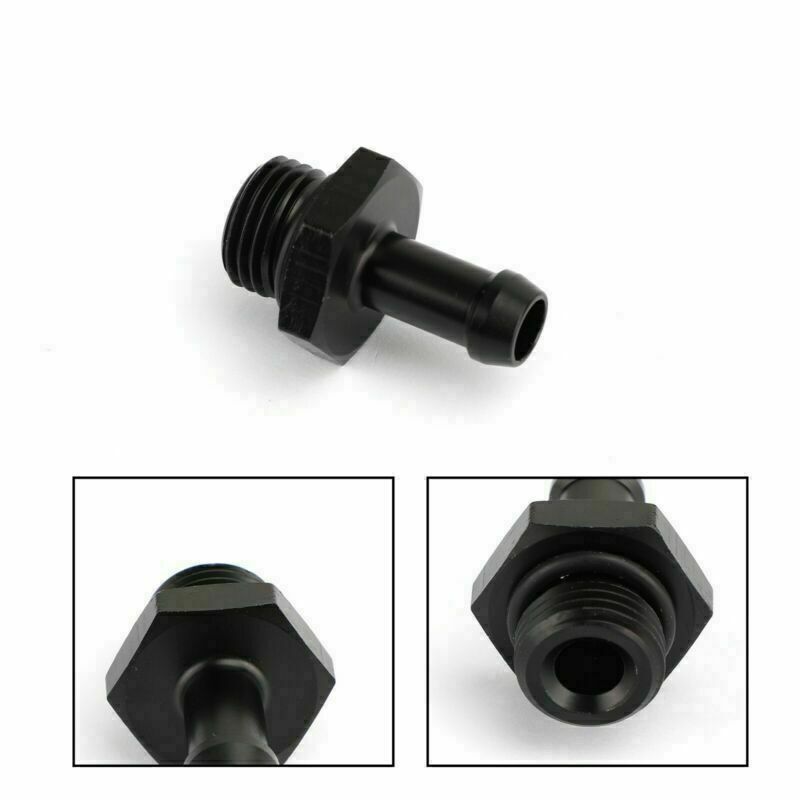 Black ORB - 6 AN O Ring Boss to 5/16 8mm Barb Adapter Hose Nylon Fuel Fitting CN